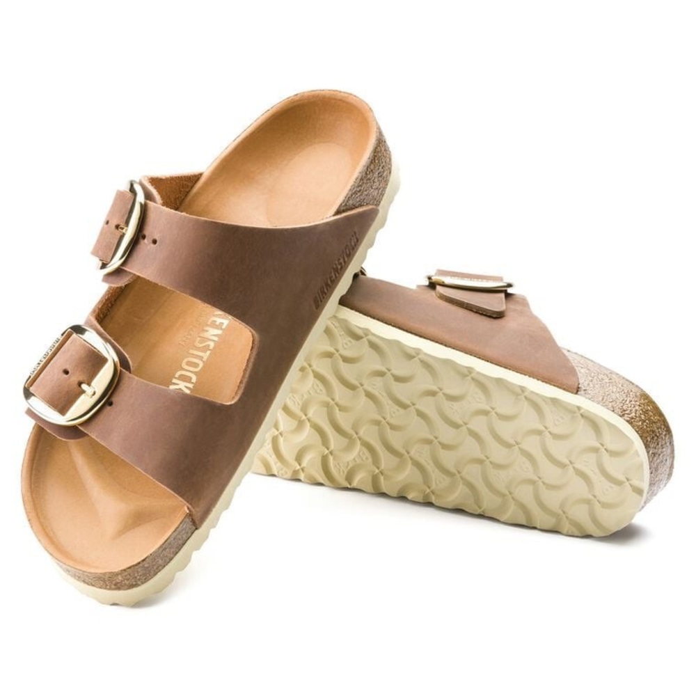 Birkenstock Arizona Big Buckle Sandals Black Size 38 - Cognac
